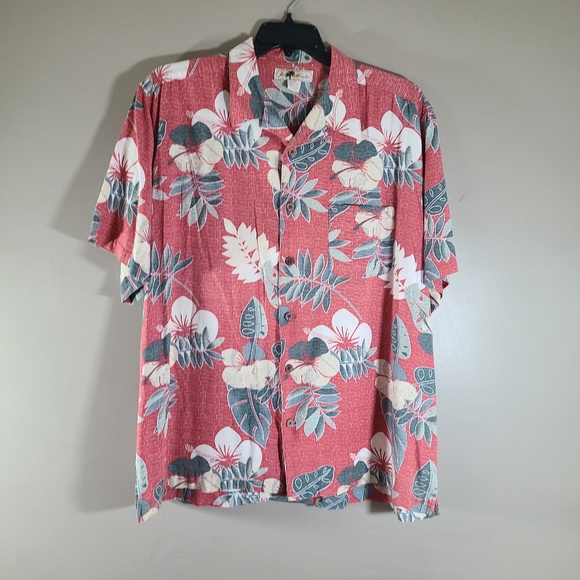 Joe Marlin leaf print Casual Button front Men's Hawaiian shirt Size XXL - Picture 2 of 8